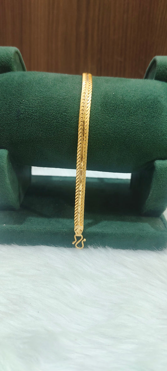 100% gold look simple 8"  mens bracelet