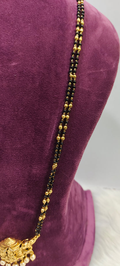 Premium nakshi 28" length black beads