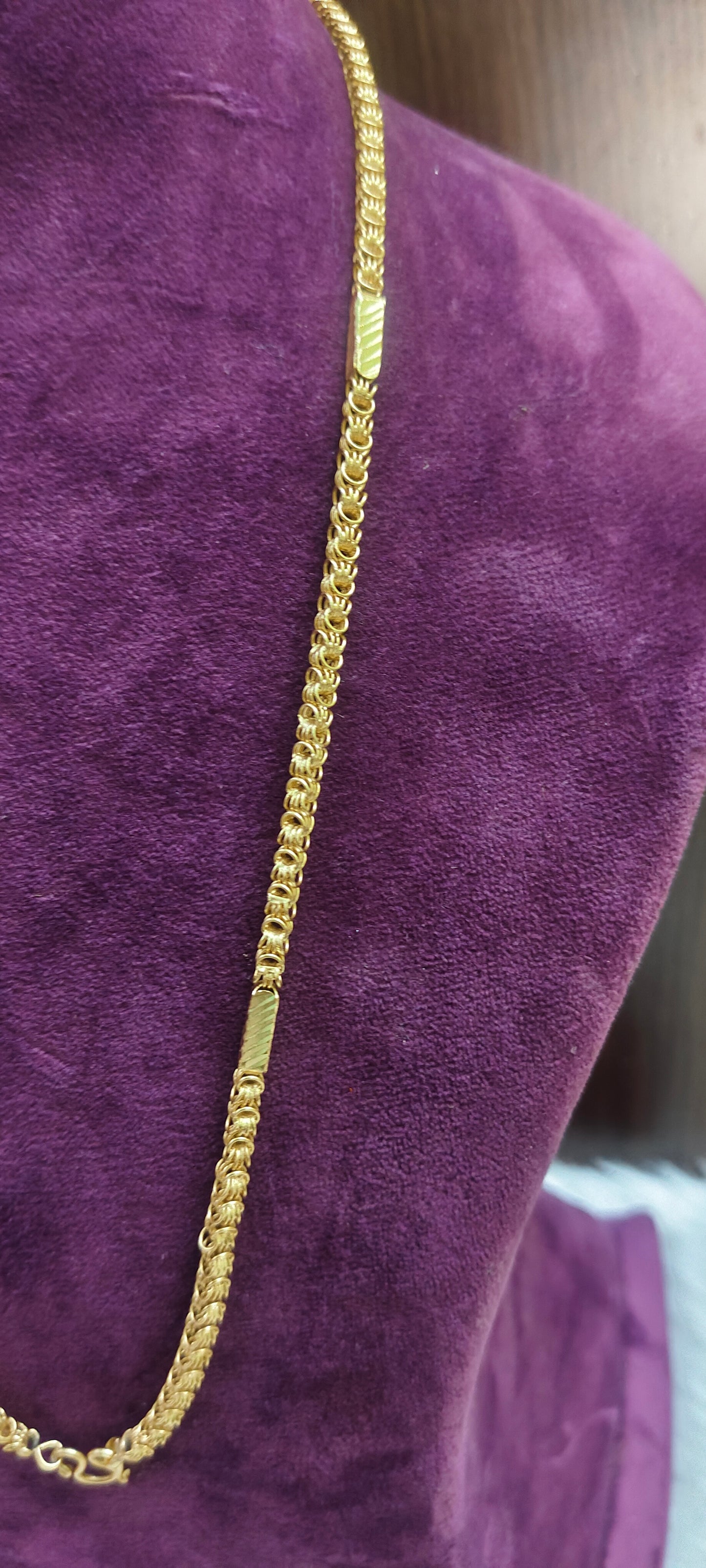 Pure panchaloham unpolished 24 " broad different pattern thali chain