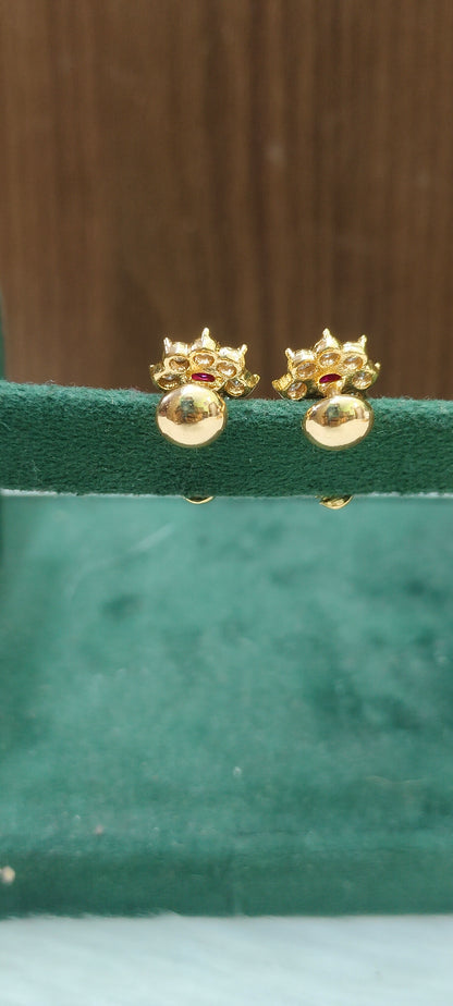 Pure panchaloham daimond look j type earrings