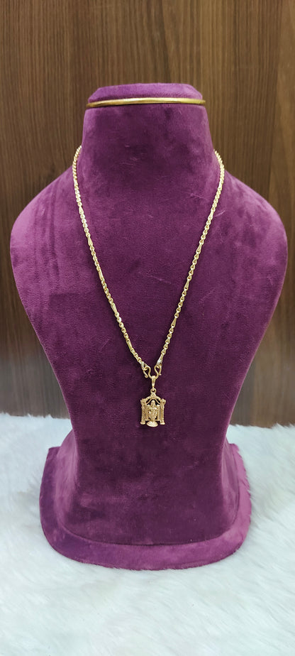 Pure panchaloham unpolished 20" length chain with free balaji pendant