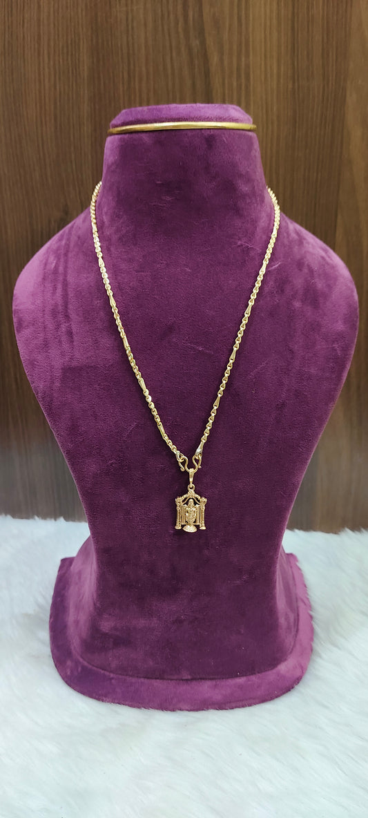 Pure panchaloham unpolished 20" length chain with free balaji pendant