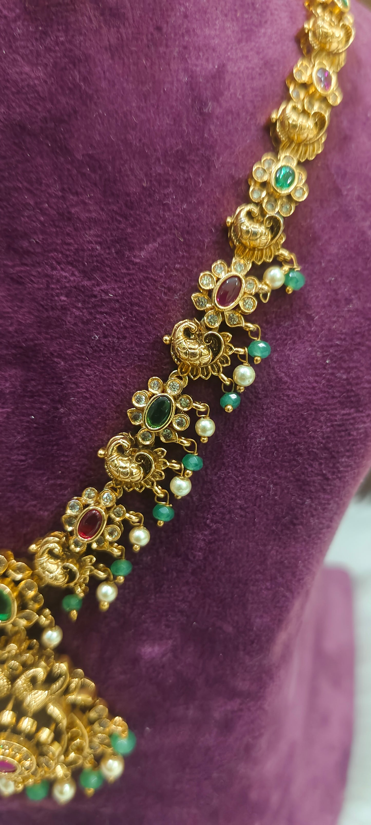 High premium nakshi necklace set with 3d embossed