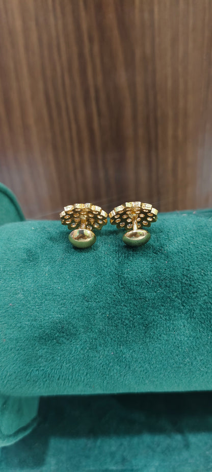 Pure panchaloham vintage look medium size studs (ravvaladuddulu)