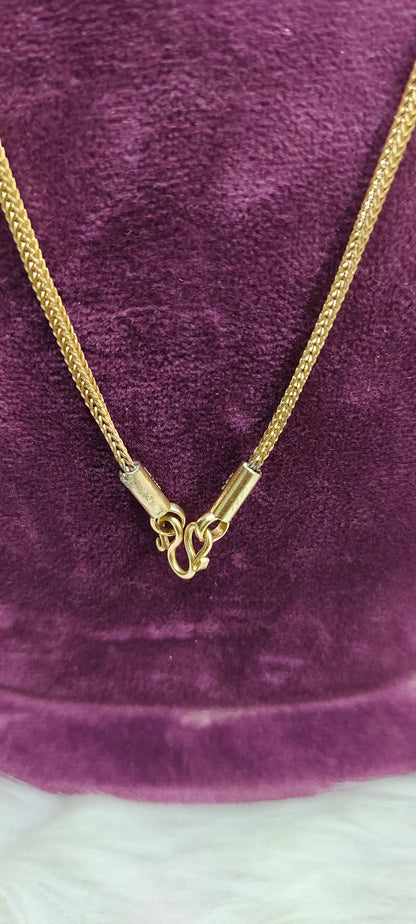 Pure panchaloham unpolished v cut 18" length short chain