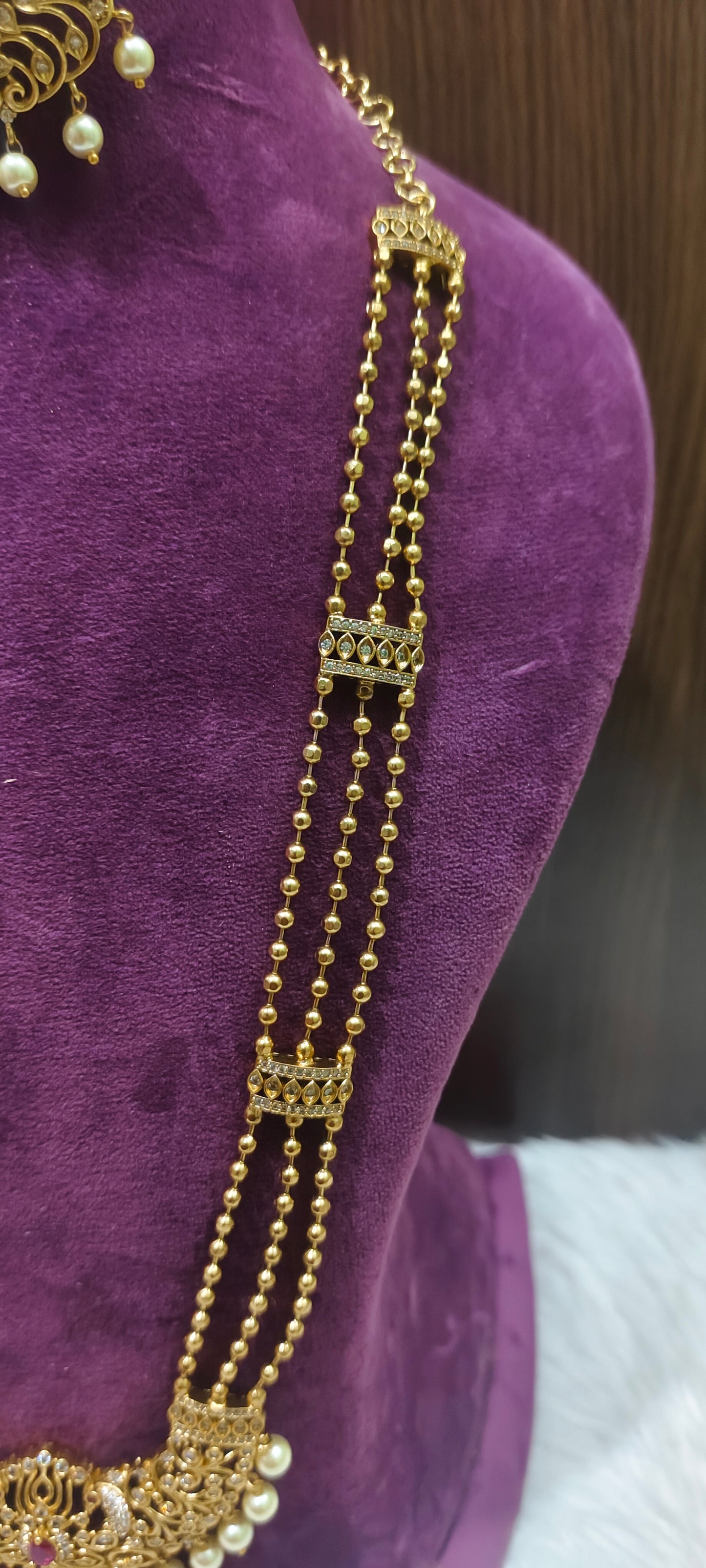 Premium quality 30" long haram with earrings