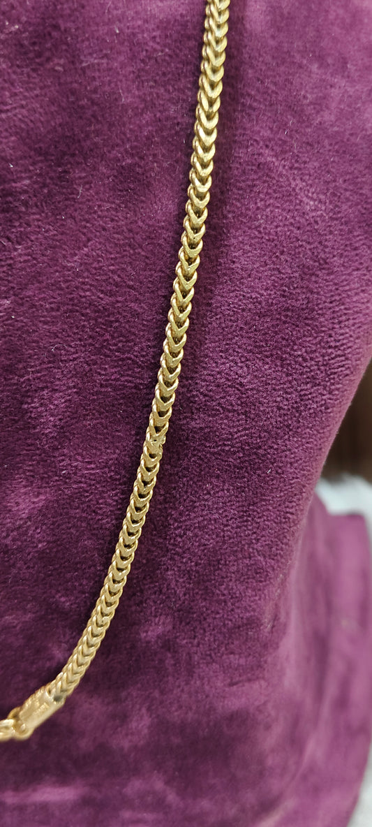 Pure panchaloham unpolished 18" length broad v cut chain
