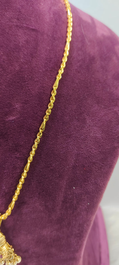 Premium micro gold plated 20" length 5 plus 1 chain with balaji pendant