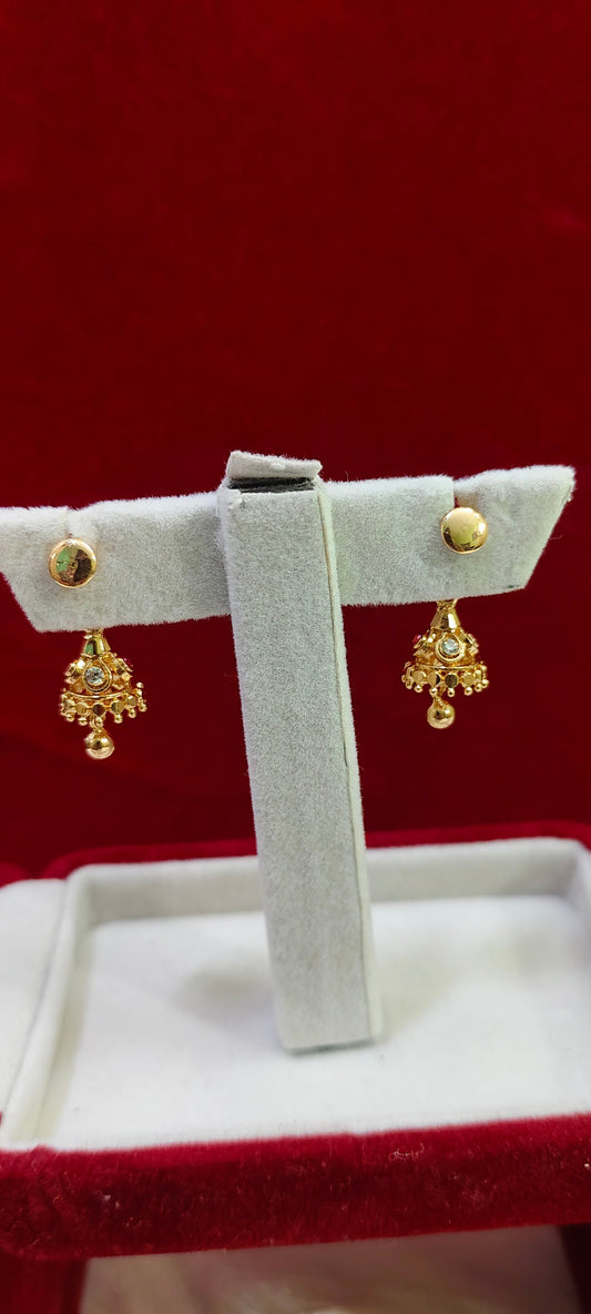 Pure panchaloham gold look kids jumkas