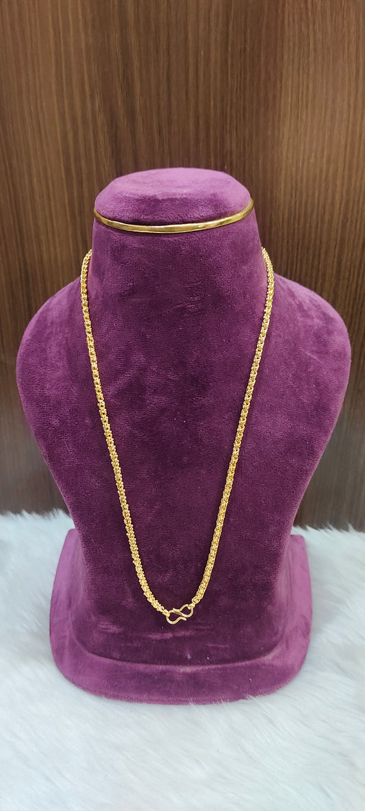 Premium micro gold plated 20" length mens ball basaha chain