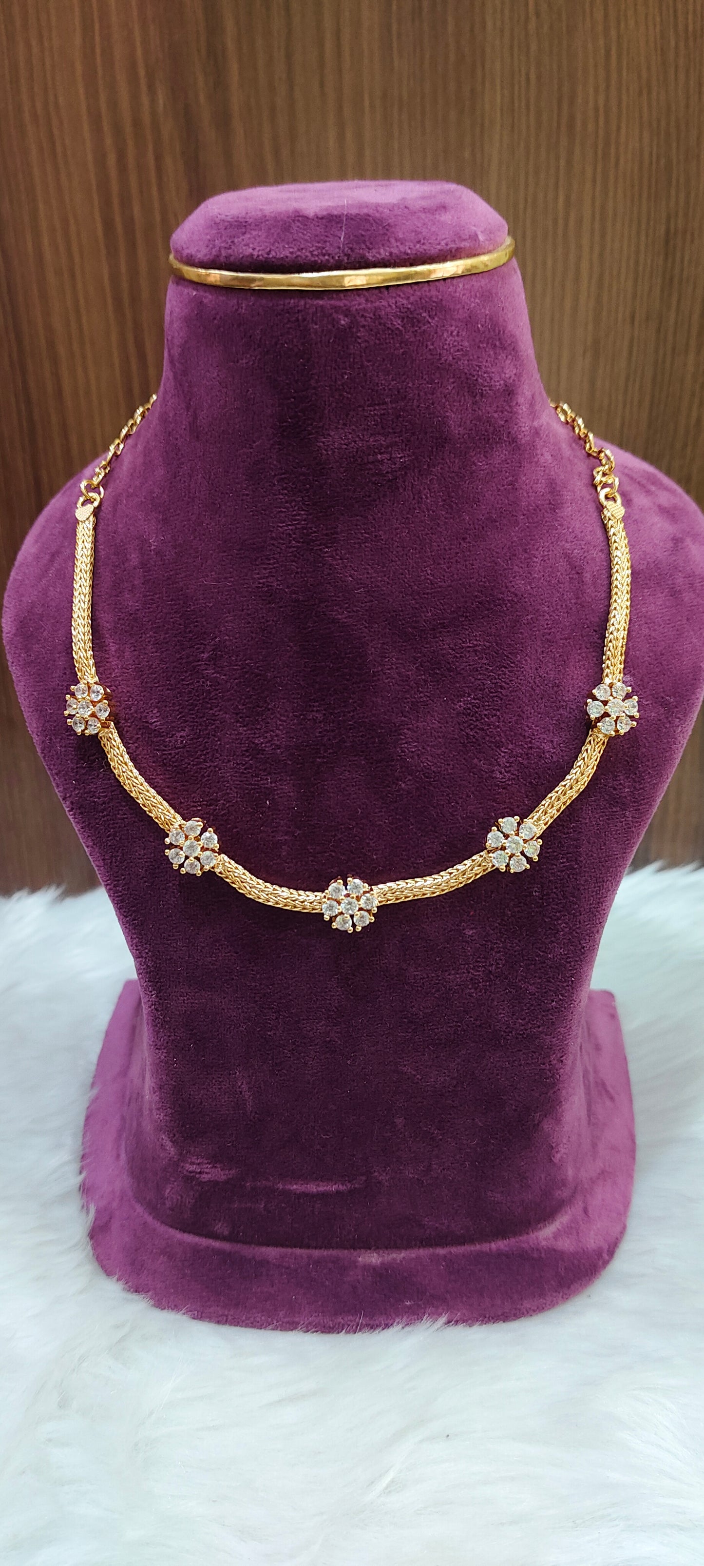 Pure panchaloham trendy diamond look necklace