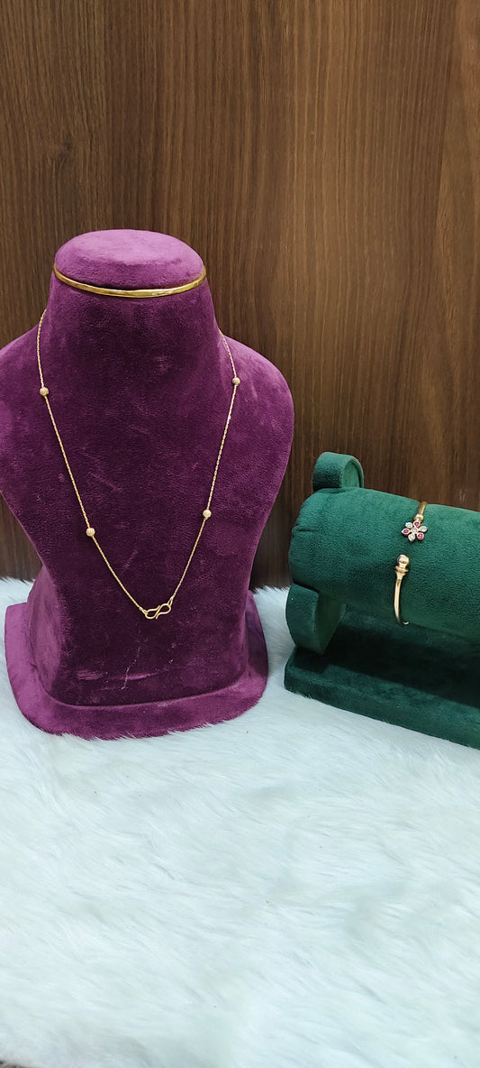 Pure panchaloham unpolished 18" chain with free openable kada