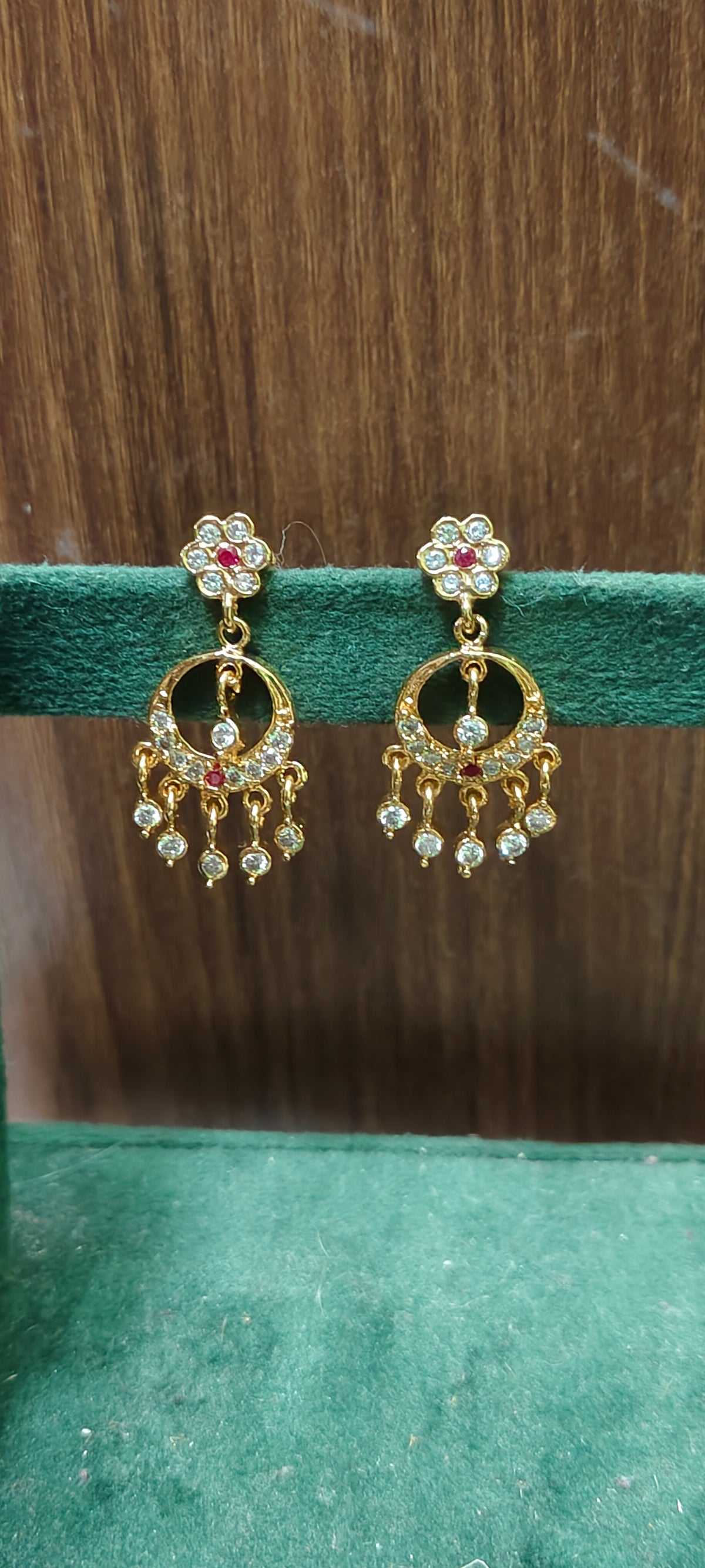 Pure panchaloham gold look chand bali earrings