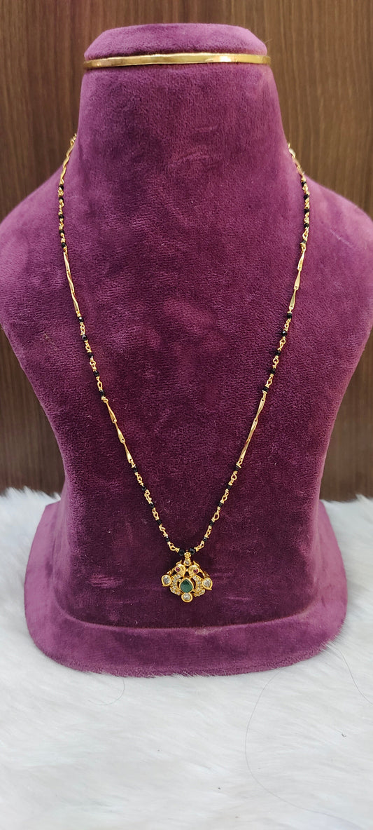 Premium micro gold plated 18" length gold look black beads