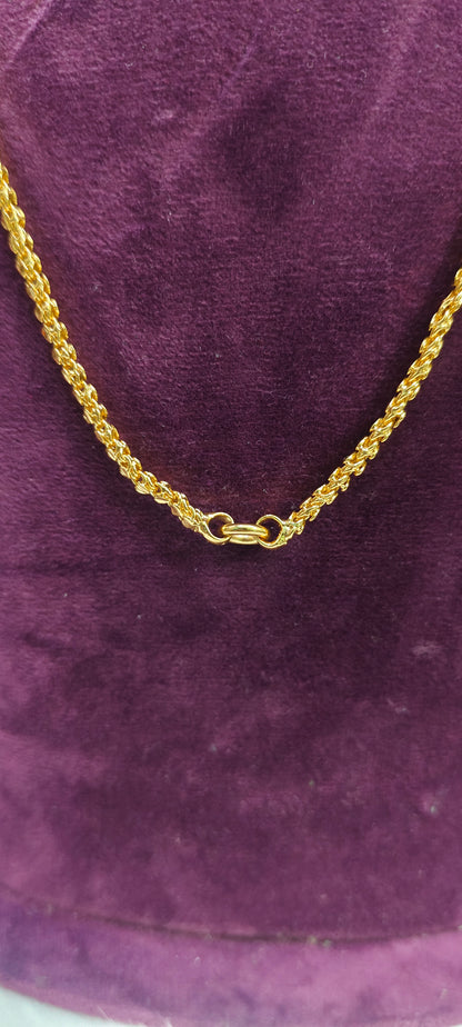 Pure panchaloham polished 24" length heart shape chain