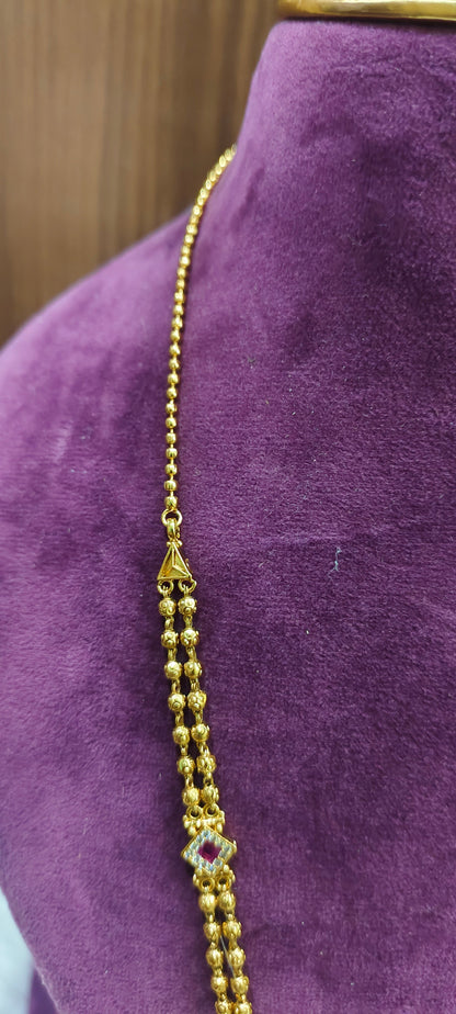 Simple nakshi 2 line dd ball chain with 26" length