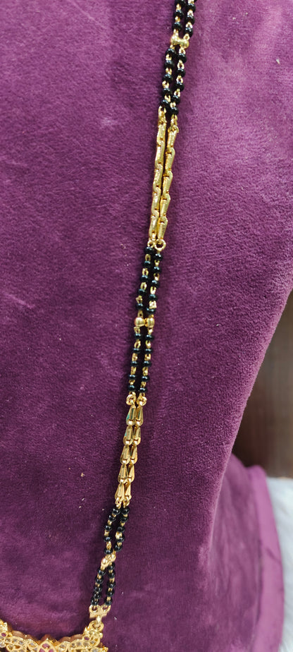 Premium Micro gold rate 28" length black beads