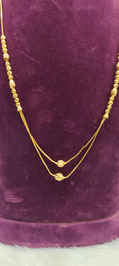 100% gold look double step chain18" length