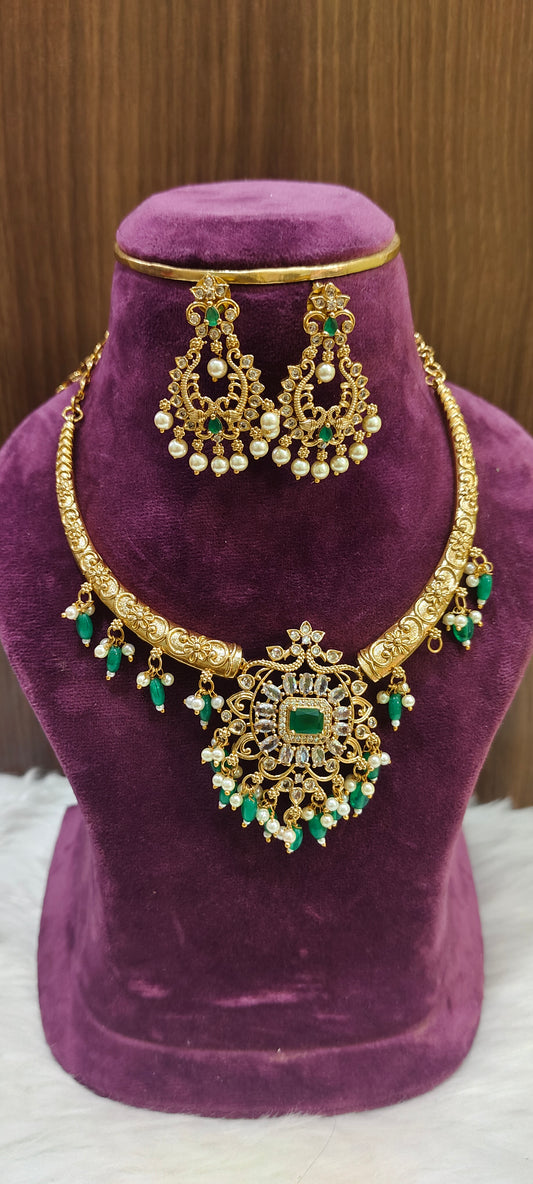Premium nakshi kante necklace set