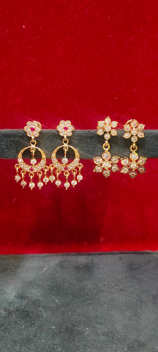 Pure panchaloham 2 pair earrings combo