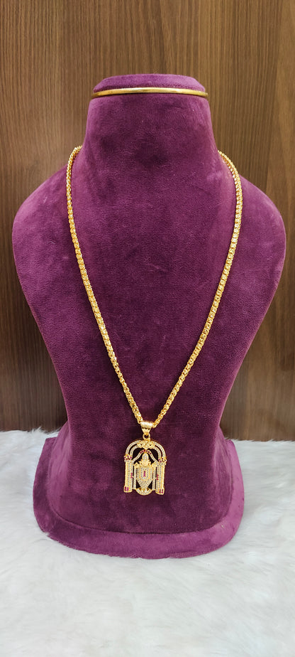 Premium micro gold plated 24" balaji pendent chain