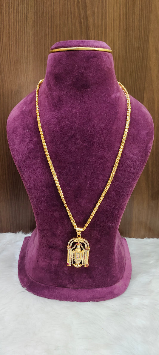 Premium micro gold plated 24" balaji pendent chain
