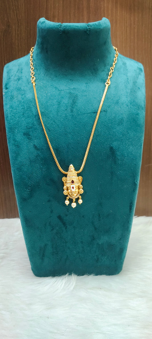 Premium nakshi 18" length balaji pendant chain
