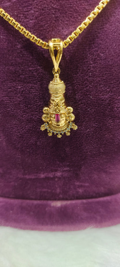 Premium micro gold plated 20" length Balaji pendant Chain