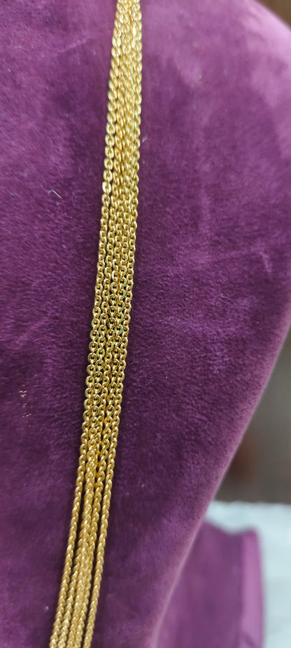 Premium micro gold plated 4 line Lakshmi Devi pendant chandraharam