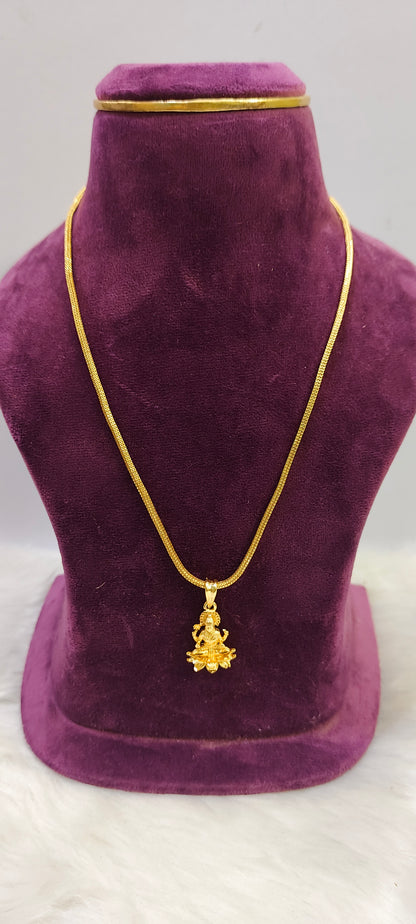 Gold look 18" length maa Lakshmi Devi pendant chain