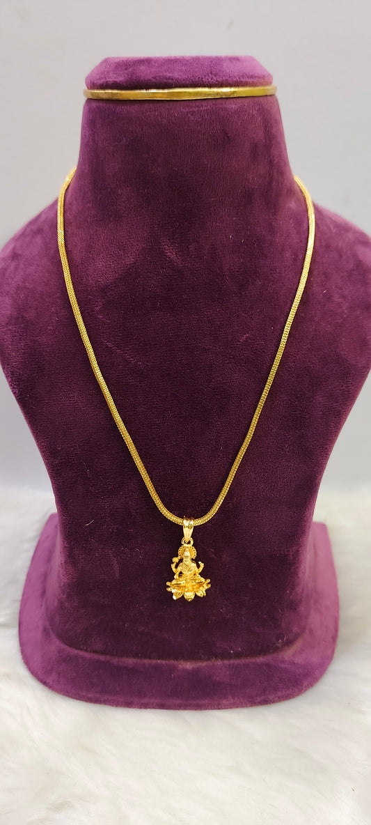 Gold look 18" length maa Lakshmi Devi pendant chain