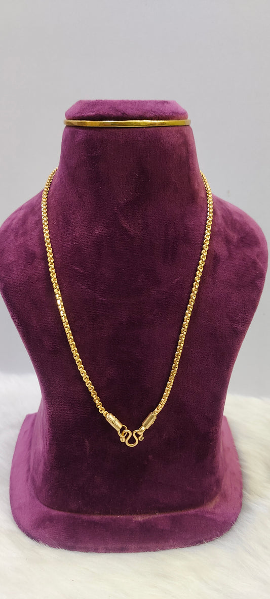 Pure panchaloham unpolished 18" malbar chain