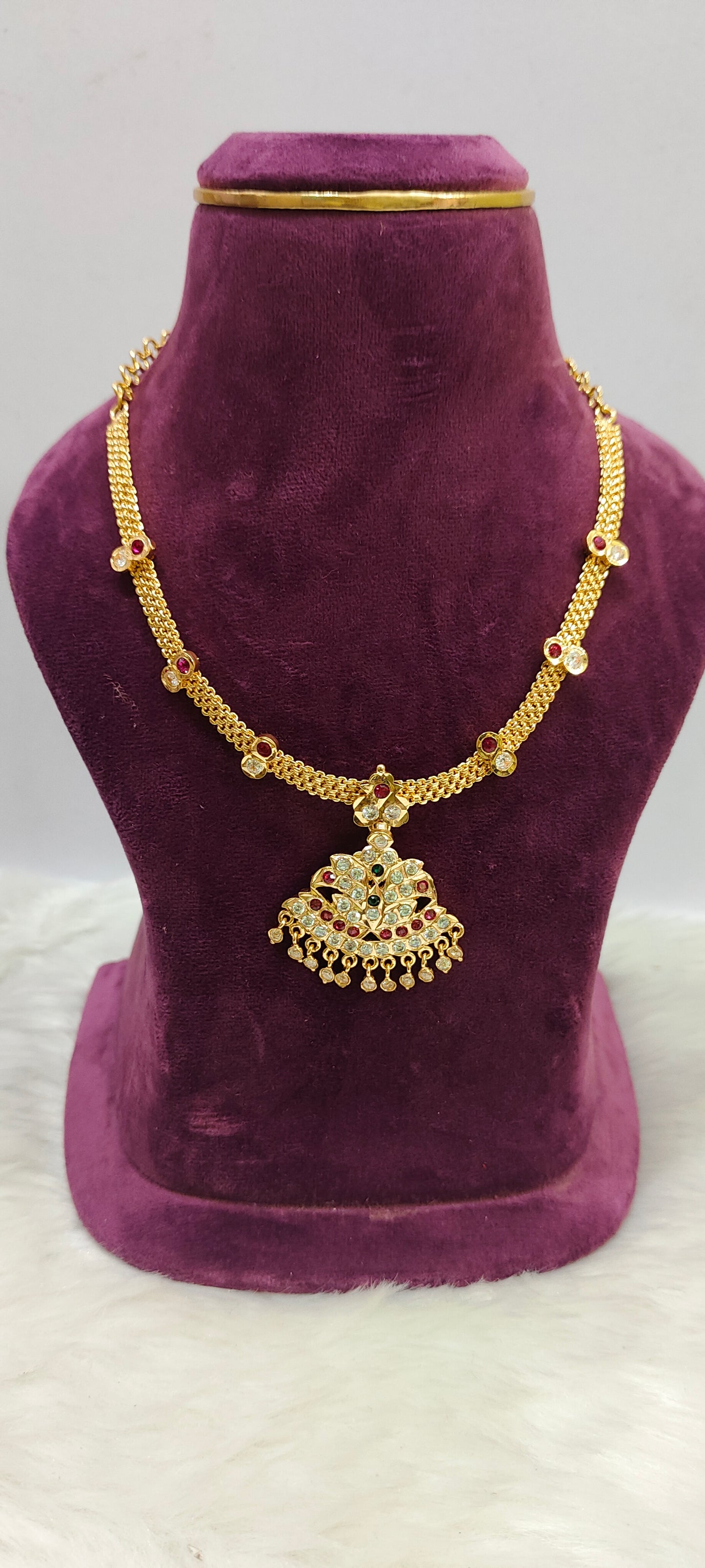 Pure panchaloham vintage look Jigini necklace( don't expect the same pendant)