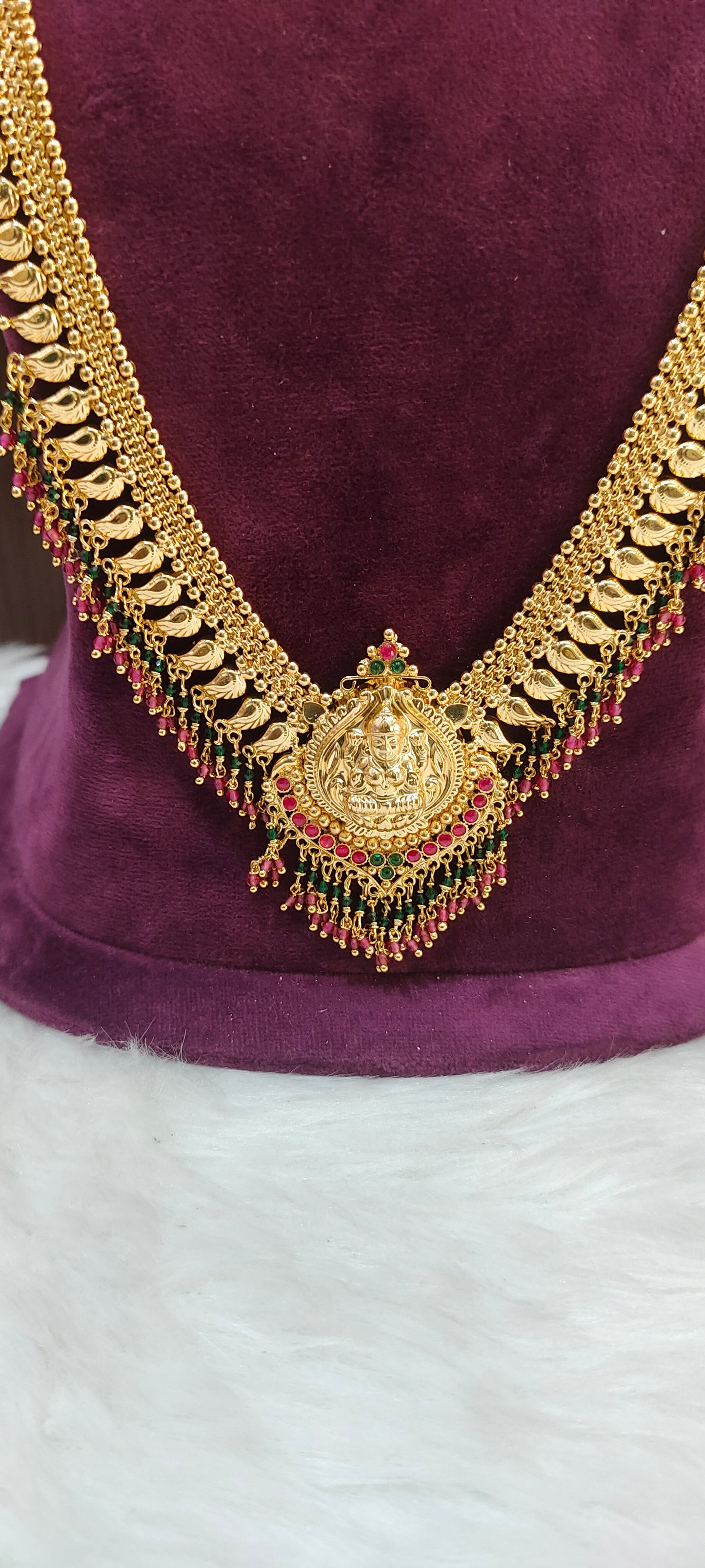 Premium micro gold plated 30" length Long haram with free jumkas