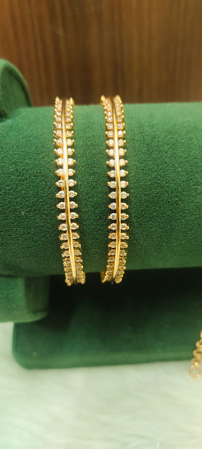 Pure panchaloham daimond look bangle and bracelet combo