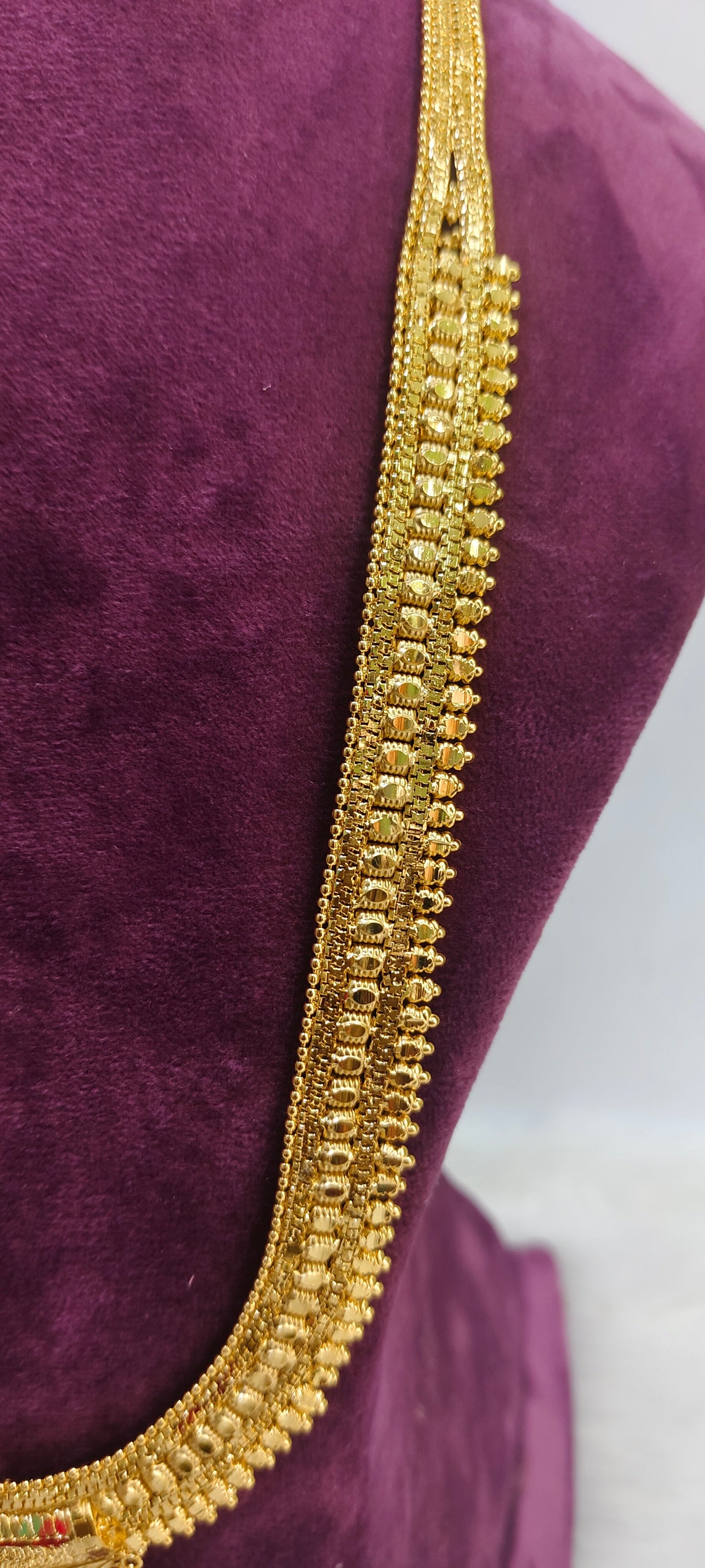 100 % gold look premium long haram set