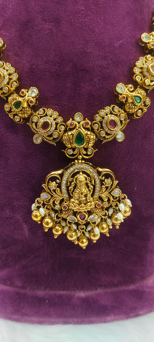 Premium antique nakshi necklace set