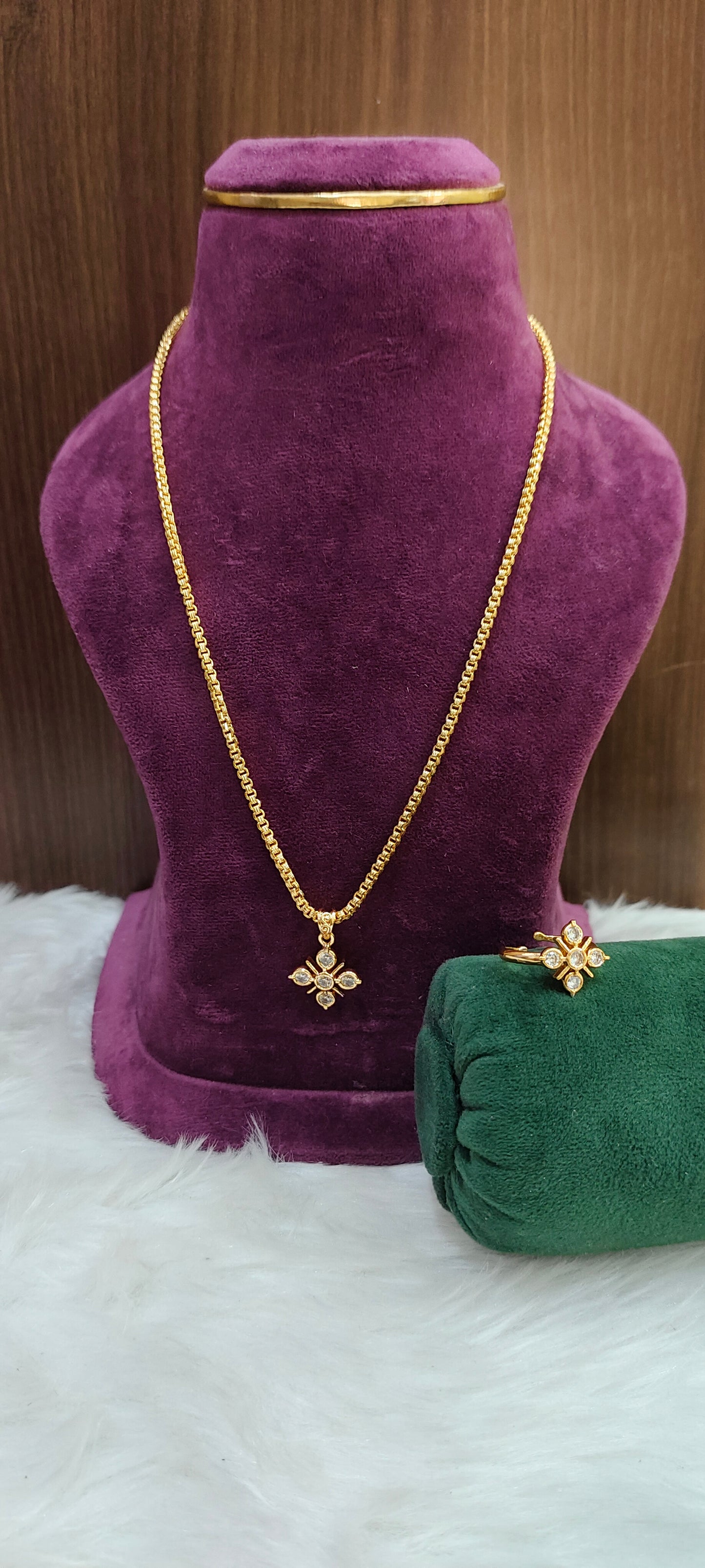 Pure panchaloham pendant chain and panchaloham adjustable ring combo (chain not panchaloham)