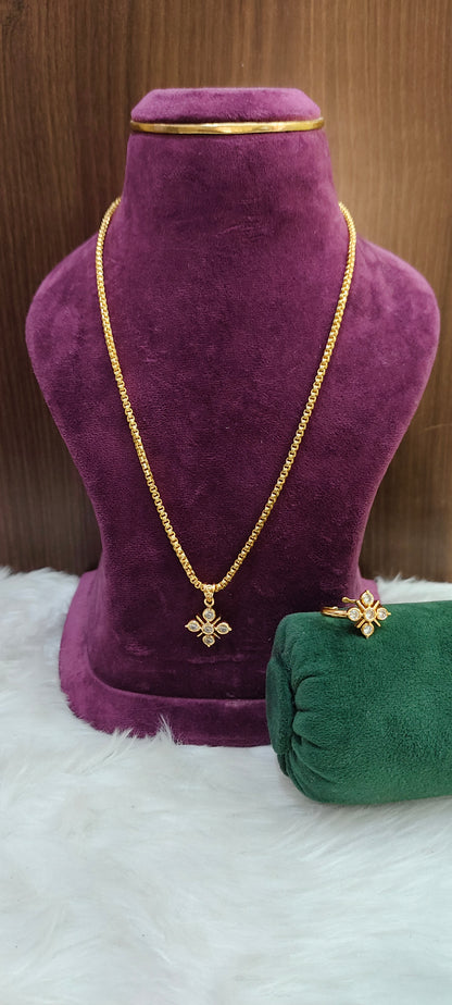 Pure panchaloham pendant chain and panchaloham adjustable ring combo (chain not panchaloham)