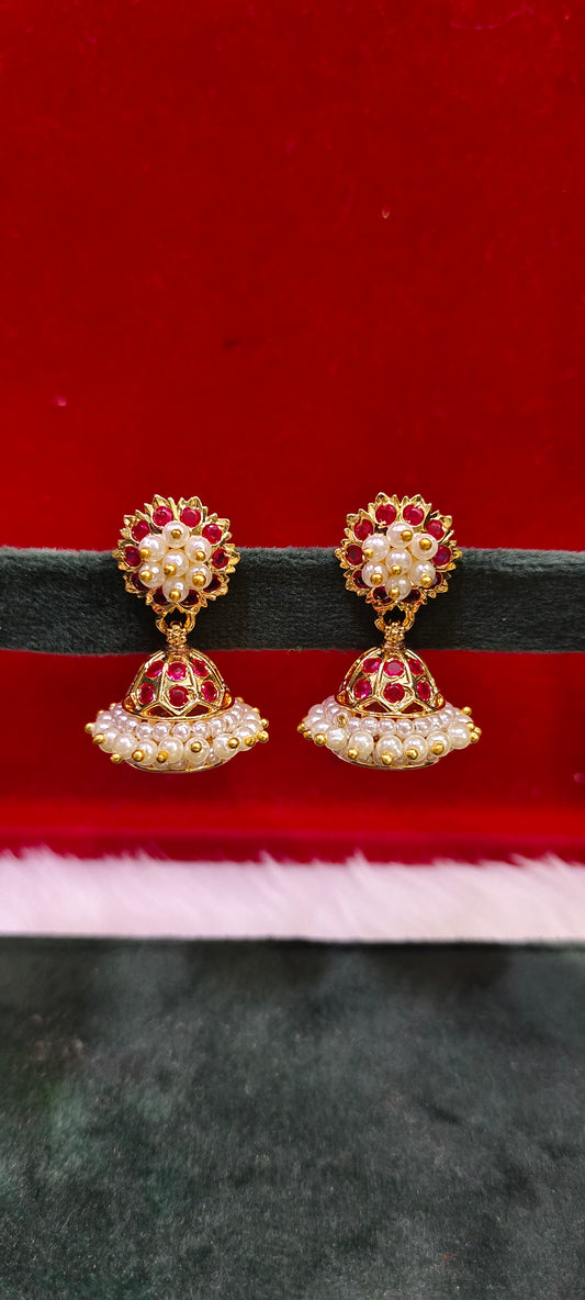 Pure panchaloham pearl jumkas