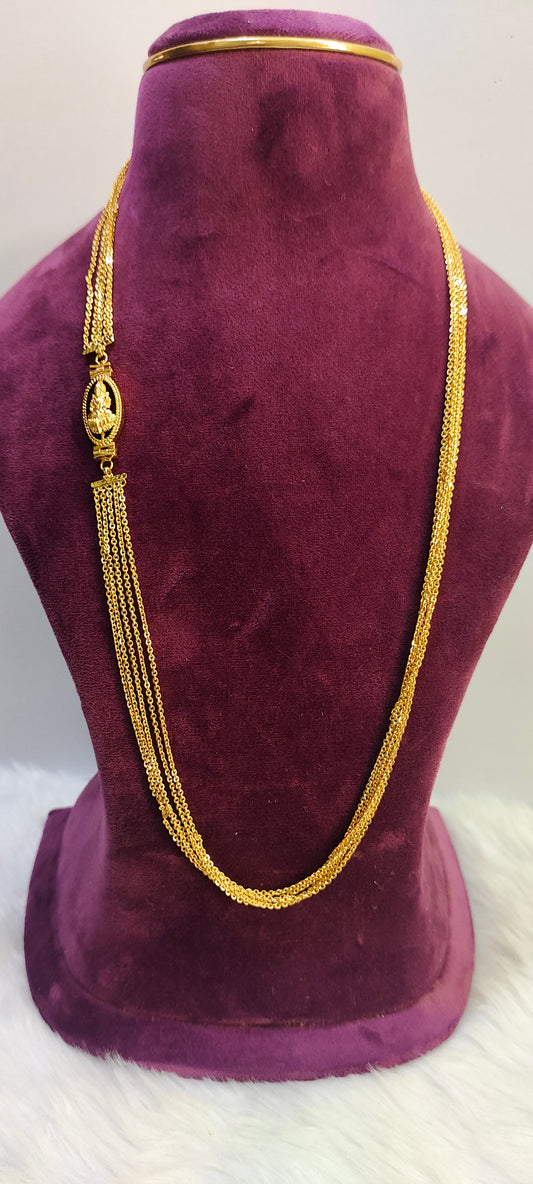 Premium gold finish maa Lakshmi Devi chandara haram