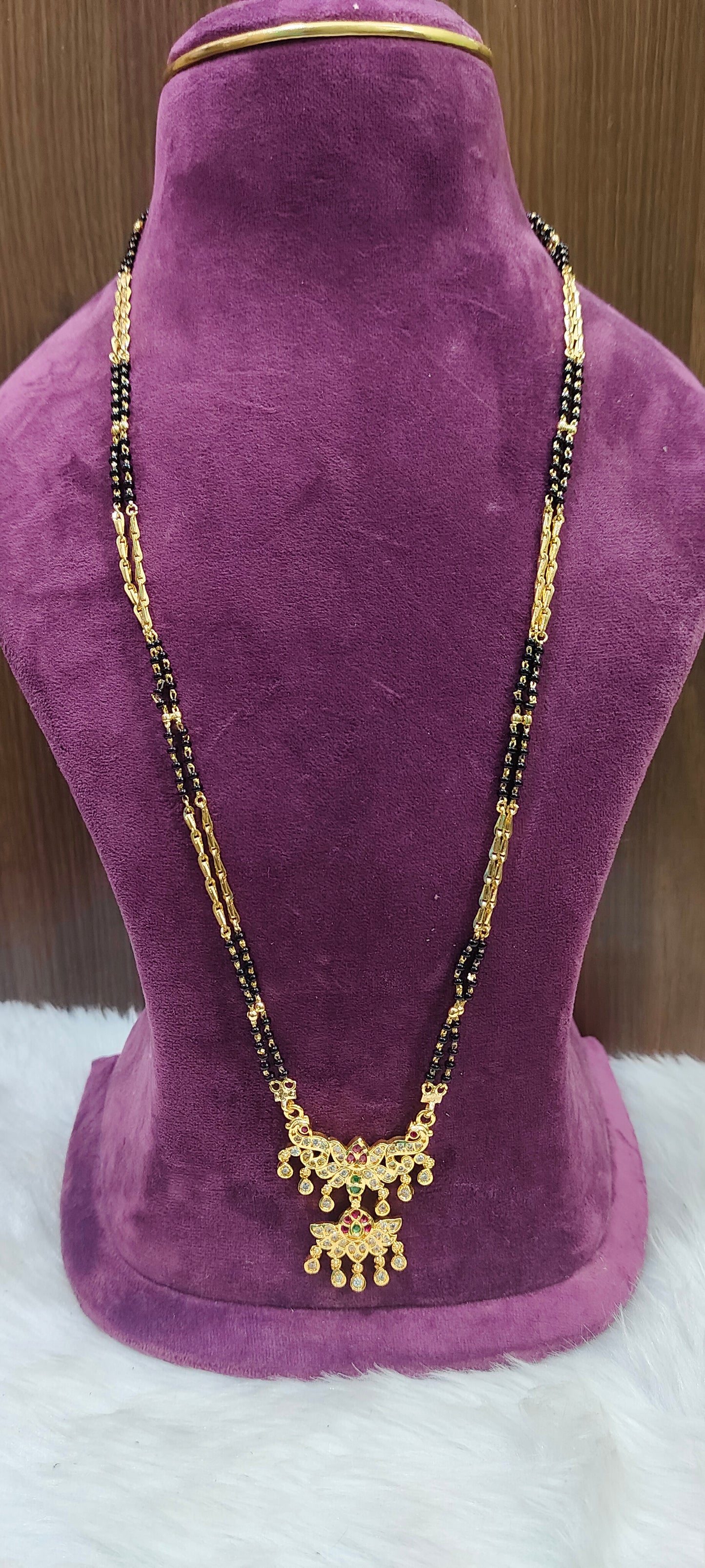 Premium Micro gold rate 28" length black beads