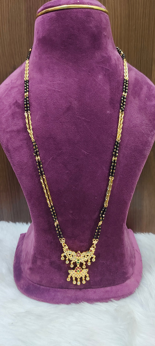 Premium Micro gold rate 28" length black beads