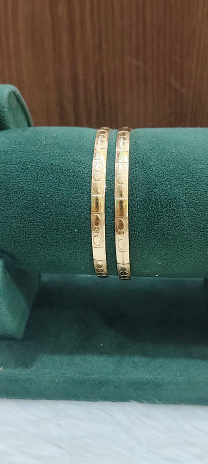Pure panchaloham unpolished broad 2 bangles