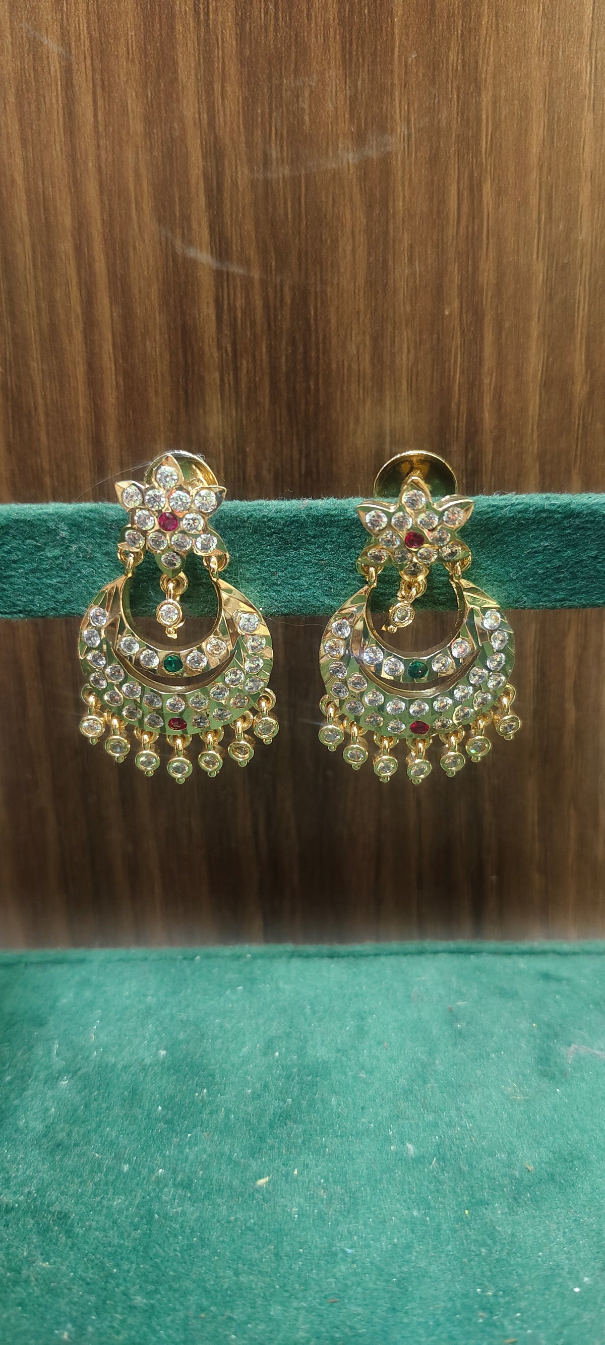 Pure panchaloham polished chand bali earrings and unpolished bangles combo