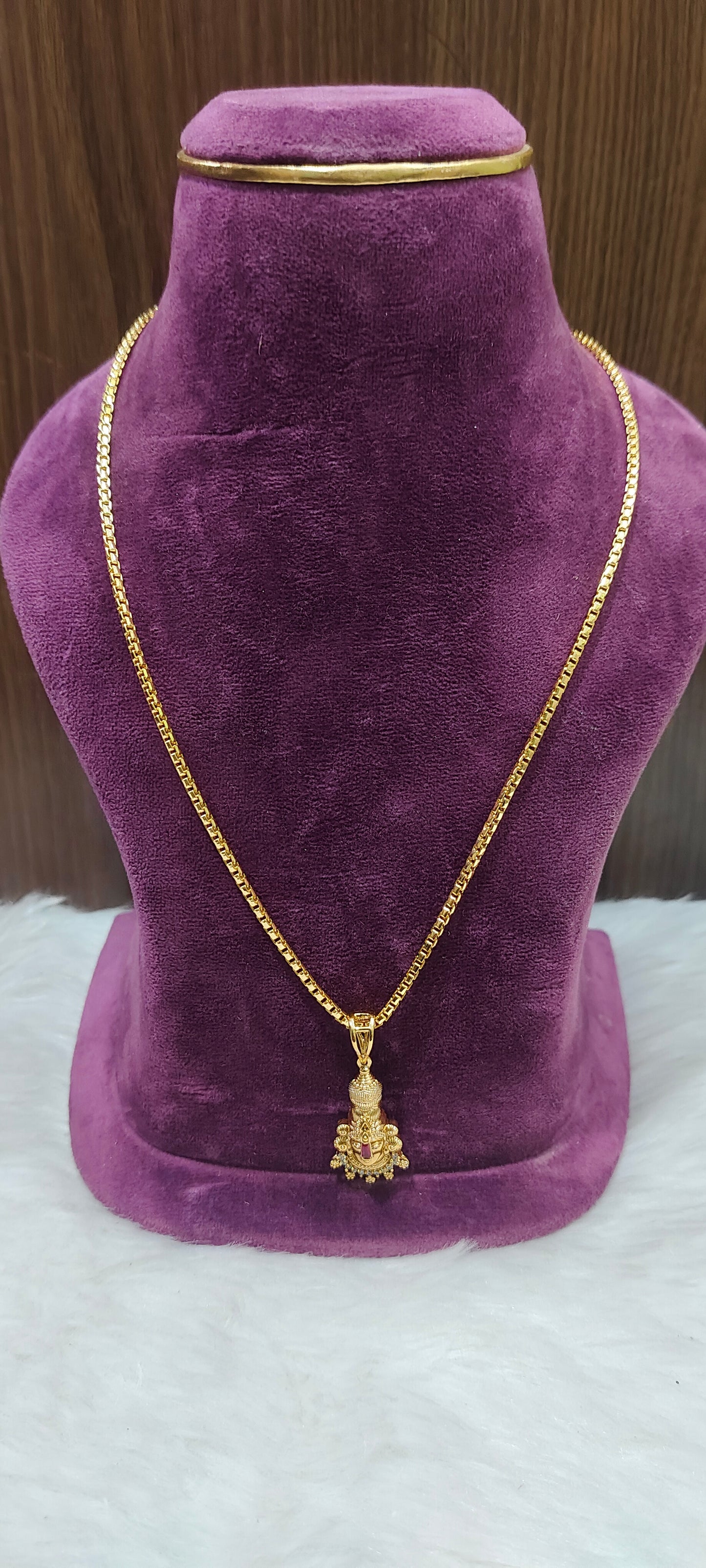 Premium micro gold plated 20" length Balaji pendant Chain
