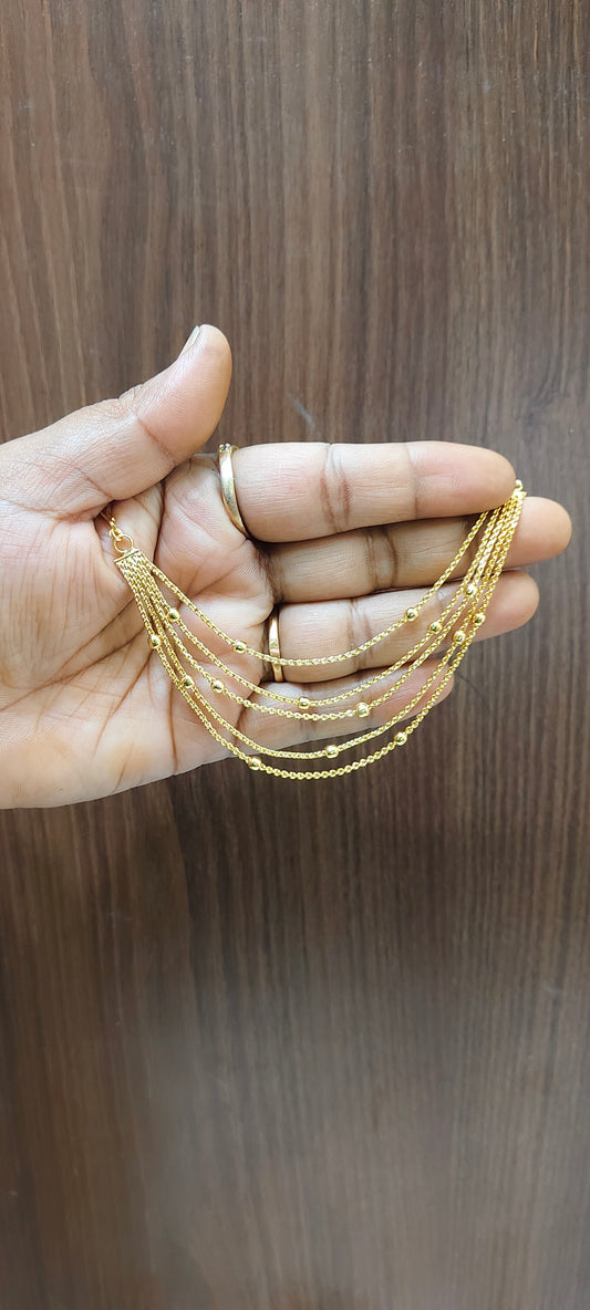 Premium micro gold plated 5 Line earchains