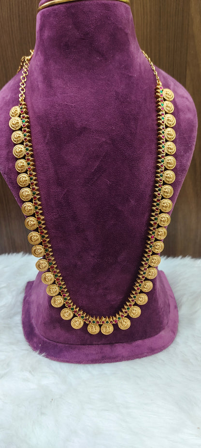 Budget friendly  multi colour kasu long haram cum vaddanam