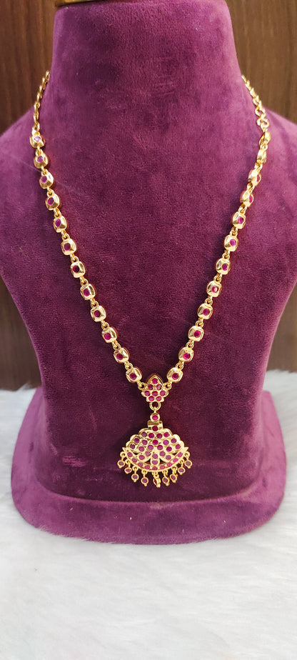 Pure panchaloham ruby necklace