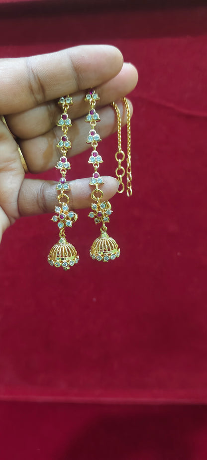 Pure panchaloham jumkas with chuttu maatis combo